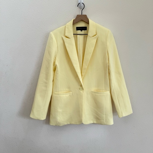 Endless Rose Single Breasted Blazer In Lemon Medium - Picture 2 of 8